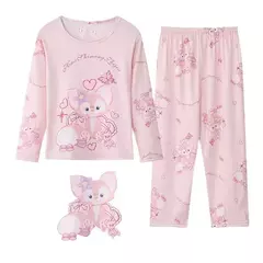 Conjuntos de pijama de 2 peças para meninas, roupas para casa infantil, camisola infantil, roupas Anna e Elsa para crianças, manga comprida e calça