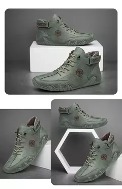 CLOHOO-Sapatos masculinos casuais de couro, tênis ao ar livre, sapatos confortáveis, botas masculinas de luxo, nova moda, 2024 - Wolf Magazine