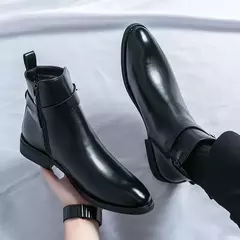 Botas altas de luxo masculinas, botas marrons de motocicleta, moda plataforma, botas masculinas, sapatos de couro casuais, alta qualidade - Wolf Magazine