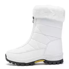 Imagem do Inverno das mulheres botas de neve antiderrapante ao ar livre impermeável mulher manter botas quentes botas mujer zíper feminino algodão botas mais tamanho 42