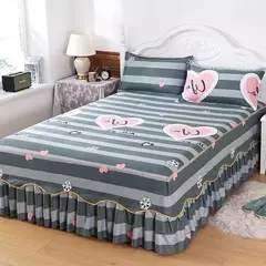 colcha de cama casal lencol cama casal Princesa estilo colcha na cama com saia algodão impressão roupa de cama para casa elástico lençol equipado com fronhas roupa de cama jogo de cama na internet
