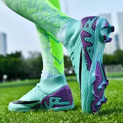 Sapatos de futebol masculino de sola FG, sapatos de gramado ao ar livre, grampos longos especiais, botas esportivas de equipe superior alta, resistência ao desgaste, tamanho 36-45 - comprar online
