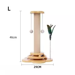 Mesa giratória de sisal de madeira maciça para gatos, coluna para arranhar gatos, bastão para provocar gatos, placa para arranhar gatos, vertical, durável e sem cair na internet