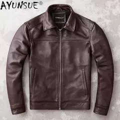 AYUNSUE-Jaqueta de couro real para homens, couro genuíno, roupas masculinas, casaco de outono, roupas