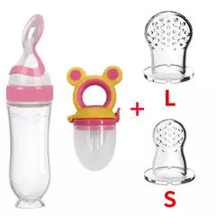 Baby Feeding Bottle com Fruit Chupeta Set, Toddler Spoon, Legumes frescos, Kids Feeder Supplies, 4Pcs na internet