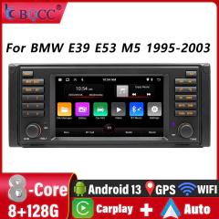 Bqcc navegação do carro rádio multimídia player bmw e53 dedicado gps wifi carplay carro invertendo imagem áudio bluetooth
