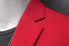 Imagem do Blazer casual de negócios masculino, vestido de casamento noivo, tops de terno boutique, casaco monocromático, marca de alta qualidade, moda