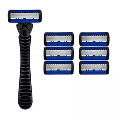 Lâmina de barbear manual para homens e mulheres, lâmina de 6 camadas, lâminas para barbear, depilação, barbeador, lâmina de segurança, lâminas na internet