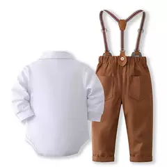 Conjunto formal de roupas cavalheiras para o bebê infantil macacão sólido, traje de primeiro aniversário do menino, roupas infantis de algodão infantil, 0-24 meses - comprar online