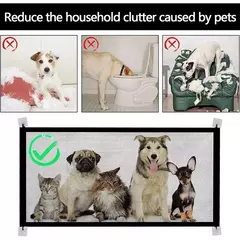 Cerca para cães de estimação, portátil, respirável, rede de segurança, isolamento doméstico, sem perfuração, porta de cachorro, isolamento protetor, gancho para bebê, cerca