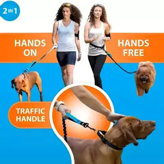 Trela retrátil para animais de estimação, coleira para corrida, reflexiva, retrátil, mão livre, para cães, com corda de cintura ajustável para corrida ao ar livre - loja online