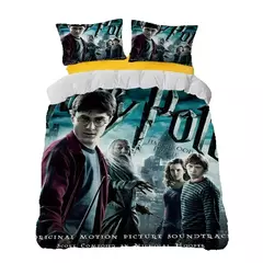 Conjunto de cama dos desenhos animados harries p-potters capa de edredão fronha relíquias da morte colcha capa para crianças presente único duplo grande - Wolf Magazine
