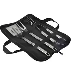 Conjunto De Ferramentas De Combinação De Churrasco, Forno De Aço Inoxidável, Saco De Pano Portátil, Ferramenta De Cozimento Ao Ar Livre - comprar online