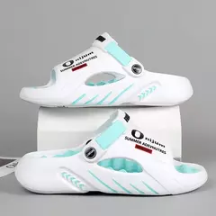 Imagem do Sandel chinelos de couro genuíno masculino, sandálias casuais, sapatos de verão, slipers, tendência, 2021