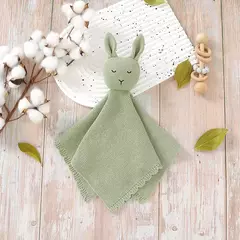 Algodão Malha Crochet Sleepy Bunny Cobertor, Cabeça macia recheada, Primeiro brinquedo do bebê, Dormir Segurando Cobertor de Segurança, Nome personalizado - Wolf Magazine