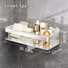 Prateleira De Banheiro De Alumínio Montado Na Parede, Sem Broca, Shampoo Bottle Shower Corner Rack, Armazenamento De Vaso Sanitário, Acessórios De Cozinha na internet