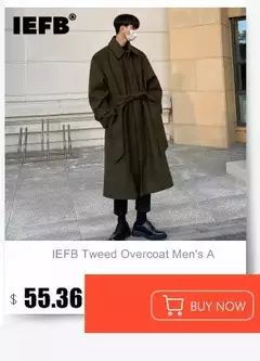 IEFB-Sobretudo de lã de peito único masculino, casaco casual solto, manga longa, tendência coreana, moda outono, inverno, novo, 9D1655 - loja online