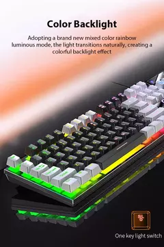 Imagem do K500 teclado para jogos com fio sensação mecânica laptop desktops pc computador acessórios de escritório 104 teclas teclados com luz de fundo rgb