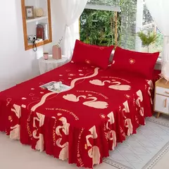 Lençóis planos respiráveis confortáveis, cama de luxo, colcha lavável, colchão king e queen size, saias de cama, moda na internet