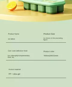 Bandeja de gelo do silicone do produto comestível PP, Caixa do suplemento alimentar, baixa temperatura com tampa, fácil de limpar, caixa do molde do bolo do arroz do bebê das crianças - comprar online