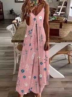 Imagem do Vestido de cabeçada com estampa floral elegante feminino, casual roupas de praia, plus size, férias, Havaí, novo, 2024