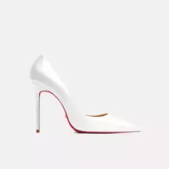 Bombas de couro genuíno para mulheres, fundo vermelho, dedo apontado, salto alto, estilete elegante, sapatos femininos, tendência luxuosa, 44, 2024