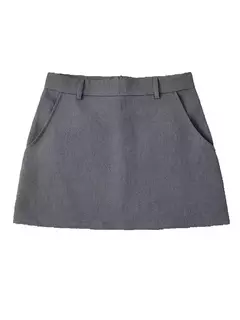 Willshela-Mini saia feminina monocromática com zíper traseiro A-Line, cintura alta, saias chiques femininas, moda vintage - Wolf Magazine
