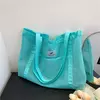 Bolsa de Ombro de Malha Transparente para Mulheres, Bolsa Elegante, Portátil, Compras, Viagens, Praia, Net, Tote