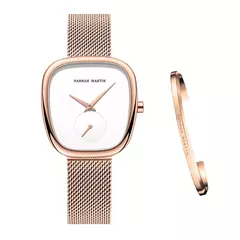 Relógio de pulso de quartzo oval estilo minimalista feminino, barril de vinho, ouro rosa, preto, cronômetro, elegante, 34mm, novo, 2023 - loja online