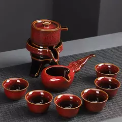 Conjunto de chá tradicional chinês de 8 peças, conjunto de chá kung fu de alta qualidade, bule de porcelana e xícara de chá, conjunto de chá automático para 6 pessoas na internet