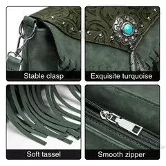 Imagem do Celela design original bolsa de ombro para as mulheres couro do plutônio luxo embreagem designer bolsas ocidental bolsa franja saco do mensageiro