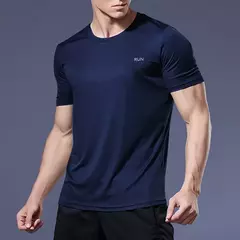 Camiseta masculina de manga curta, camiseta esportiva de ginástica de verão, secagem rápida, camisas de musculação corrida, camiseta extragrande Brasil