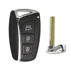 Imagem do Yiqixin capa de chave de carro para hyundai genesis 2013 2014 2015 santa fe equus azera ix45 remoto inteligente fob 3/4 botão lâmina sem cortes