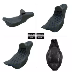 Assento duplo para motocicleta com almofadas para encosto de motorista, assento dianteiro e traseiro para passageiro, para harley touring street glide cvo 09-23 - Wolf Magazine