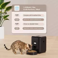 Alimentador inteligente para animais de estimação, alimentador automático para gatos, máquina de comida lenta para cães com temporizador quantitativo automático, dispensador de comida para gatos, tigela para cães e gatos - Wolf Magazine