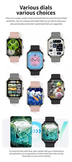 Smartwatch Sport Full Touch com Caixa para Homens e Mulheres, Relógios de Fitness, Chamada Bluetooth, Açúcar no Sangue, Presente, Tela 1.83 ", Novo, 2024 - loja online