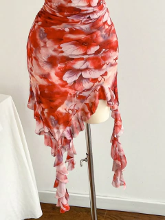 Imagem do Nova primavera/verão senhoras sexy sem alças, bainha sem costas mini vestido irregular