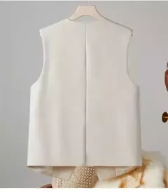 Imagem do Colete vintage sem mangas feminino, Casacos elegantes, Casacos, Roupa casual, Monocromática, Streetwear, Primavera, Verão, Outono, Vestuário
