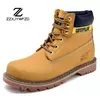 Mulheres de couro genuíno inverno tornozelo dos homens militar trekking neve amarelo designer botas táticas ao ar livre para homens sapatos trabalho tênis