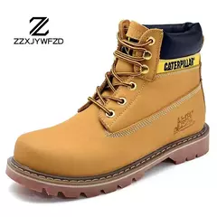 Mulheres de couro genuíno inverno tornozelo dos homens militar trekking neve amarelo designer botas táticas ao ar livre para homens sapatos trabalho tênis