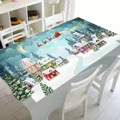 Feliz natal à prova dwaterproof água poliéster impresso retangular toalha de mesa festa decoração mesa de café toalha de mesa de férias decoração - Wolf Magazine