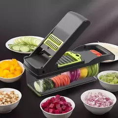 Chopper vegetal multifuncional com alça, grelha de comida, fatiador vegetal, Dicer, cortar itens de cozinha, 16 em 1 Gadgets
