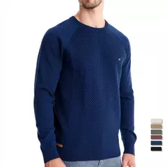 AIOPESON-Suéter de malha geométrica masculina, gola redonda, pulôver de algodão, suéter casual empresarial na internet