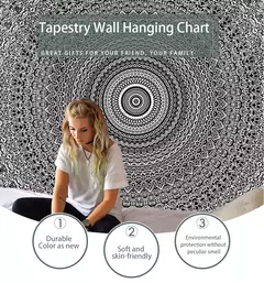 Mandala Tapeçaria para Decoração de Casa, Beach Yoga Mat, Colcha de Mesa, Pendurado, Boêmia, Indiano, Hippie, Quente, Novo, 210x148cm - comprar online