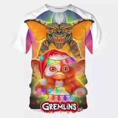 T-shirt impressa em 3D para homens e mulheres, filme de horror de Natal, monstro fantoche, venda quente, moda nova