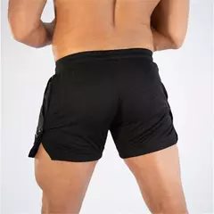 Imagem do Calções masculinos de esportes fitness, calções masculinos de treino de ginástica, calções de malha respirável, calças curtas de praia secagem rápida, roupas esportivas, verão, 2023
