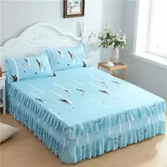 Imagem do Conjunto de lençóis antiderrapantes macios, colcha de flores, lençol para rei e rainha, capa de cama doméstica, 1.5m 1.8m e 2m, 3PCs por conjunto