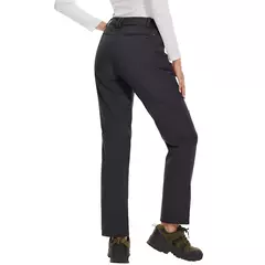MAGCOMSEN-Calça de lã feminina com bolsos de zíper, calça reta impermeável, carapaça macia, esqui quente com neve, outono e inverno na internet