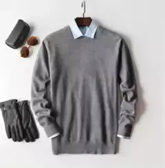 Pulôver de caxemira masculino, suéter clássico de algodão quente, camisa para outono e inverno, 2022