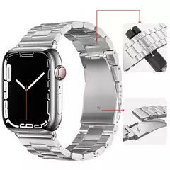 Pulseira de metal para Apple Watch, pulseira de aço inoxidável, pulseira para iWatch Series 7, 6, 5, 4, SE2, 9, 8 Ultra, 44mm, 40mm, 45mm, 41 milímetros, 42 milímetros, 49 milímetros - loja online